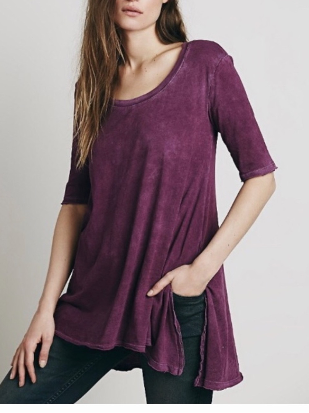 FREE PEOPLE Melrose Swing Tee - Light Purple
